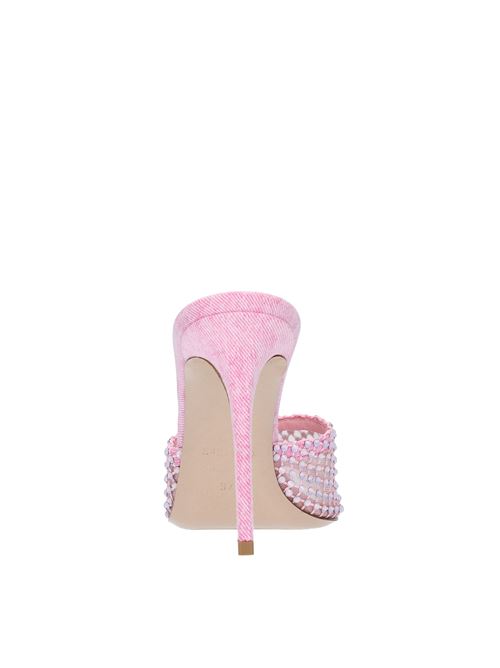 Mules model GILDA  in fabric and silver mesh, further embellished with crystals LE SILLA | 2340A100DEA